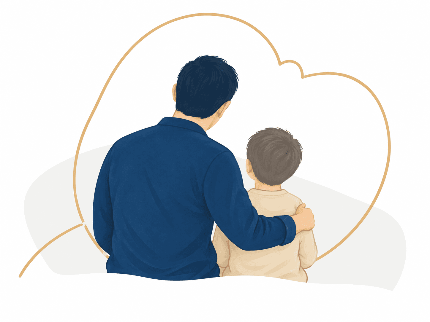 Родитель обнимает ребёнка
